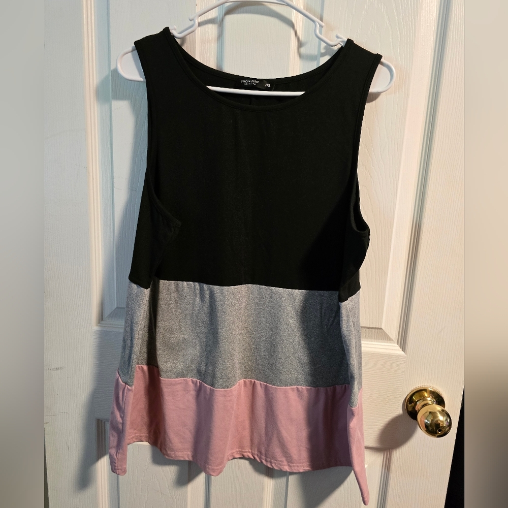 SHEIN Black and Gray Sleeveless Tank Top